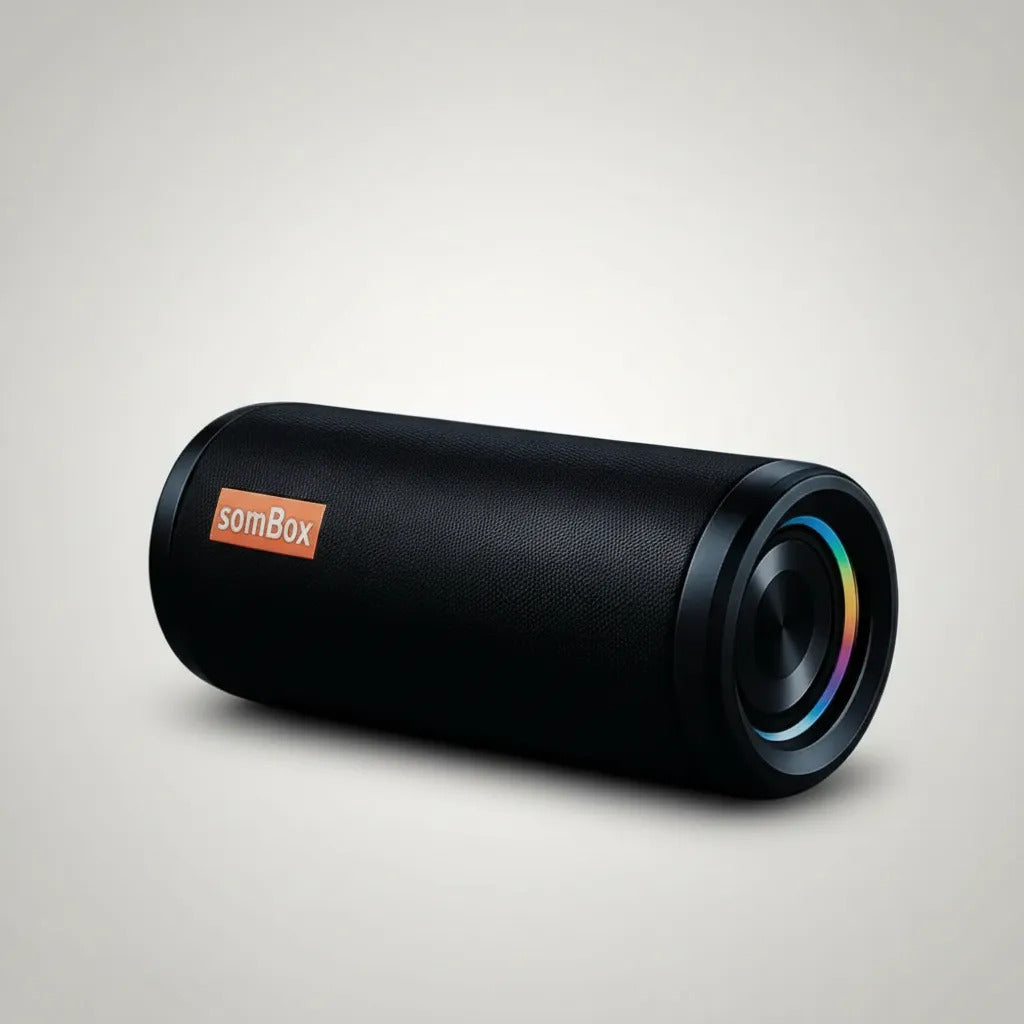 Caixa de Som Bluetooth Potente 50W RGB com LED Portátil Sombox D-X007