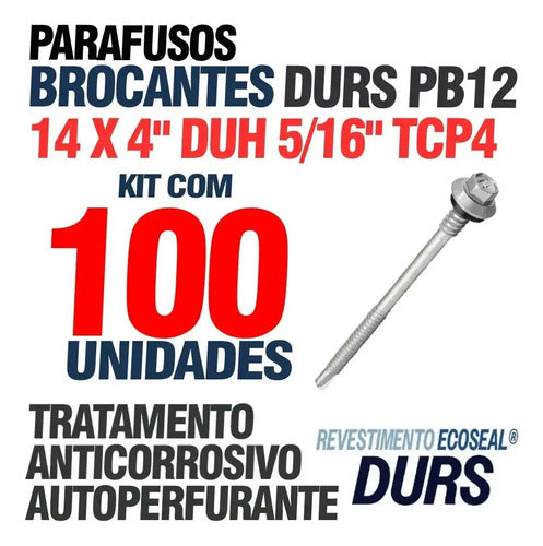 Parafuso Autobrocante Hard PB 12-1/4 para Telha Sanduíche TCP4 EPDM Ecoseal – 500 Peças – foto 4