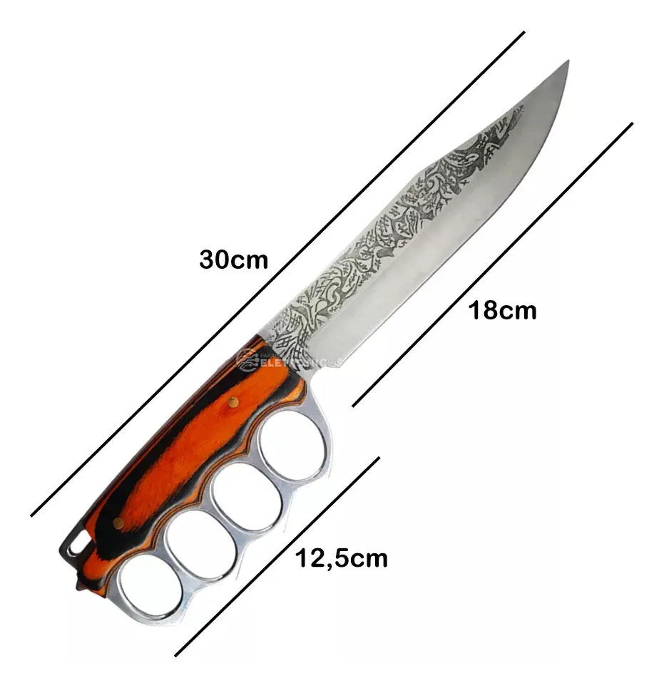 Faca para Camping Soco Inglês com Lâmina de Aço Inox e Bainha Luatek SLK-A40