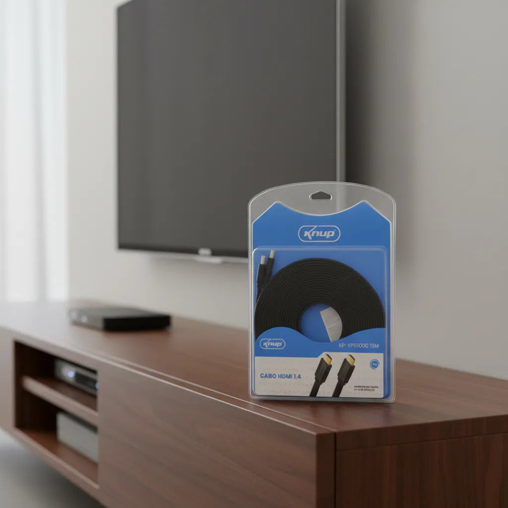 Cabo HDMI para HDMI Versão 1.4 com 15 Metros Full HD 1080p Knup KP-YP51000