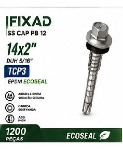 Parafuso Hard Ss Cap Pb 14x2 Tcp3 Epdm Ecoseal – 1200 Peças – foto 3