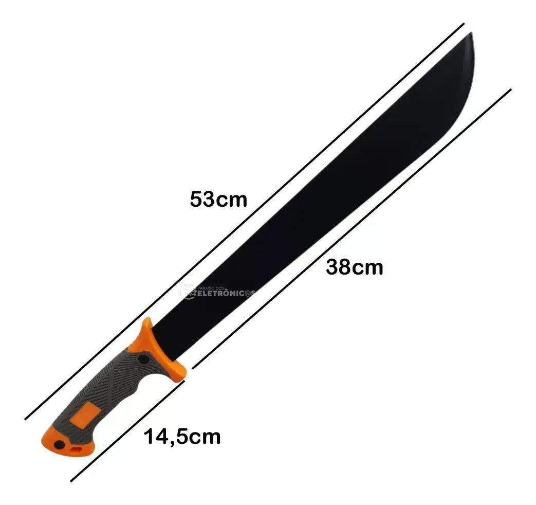 Facão Para Pesca e Caça em Aço Inoxidável 53 cm com Bainha Camping e Trilha Luatek SLK-K38