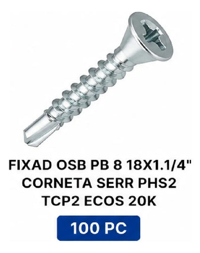 Parafuso Hard Osb 18x1.1/4 Corneta T2 Ecos5 20k – 100 Peças – foto 3