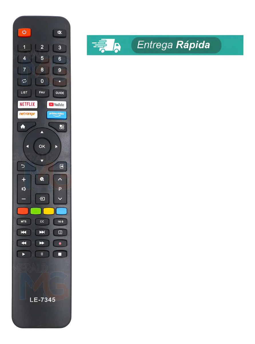 Controle Remoto Compatível com TV Vizzion Lelong LE-7345 - Reposição Pronta para Uso