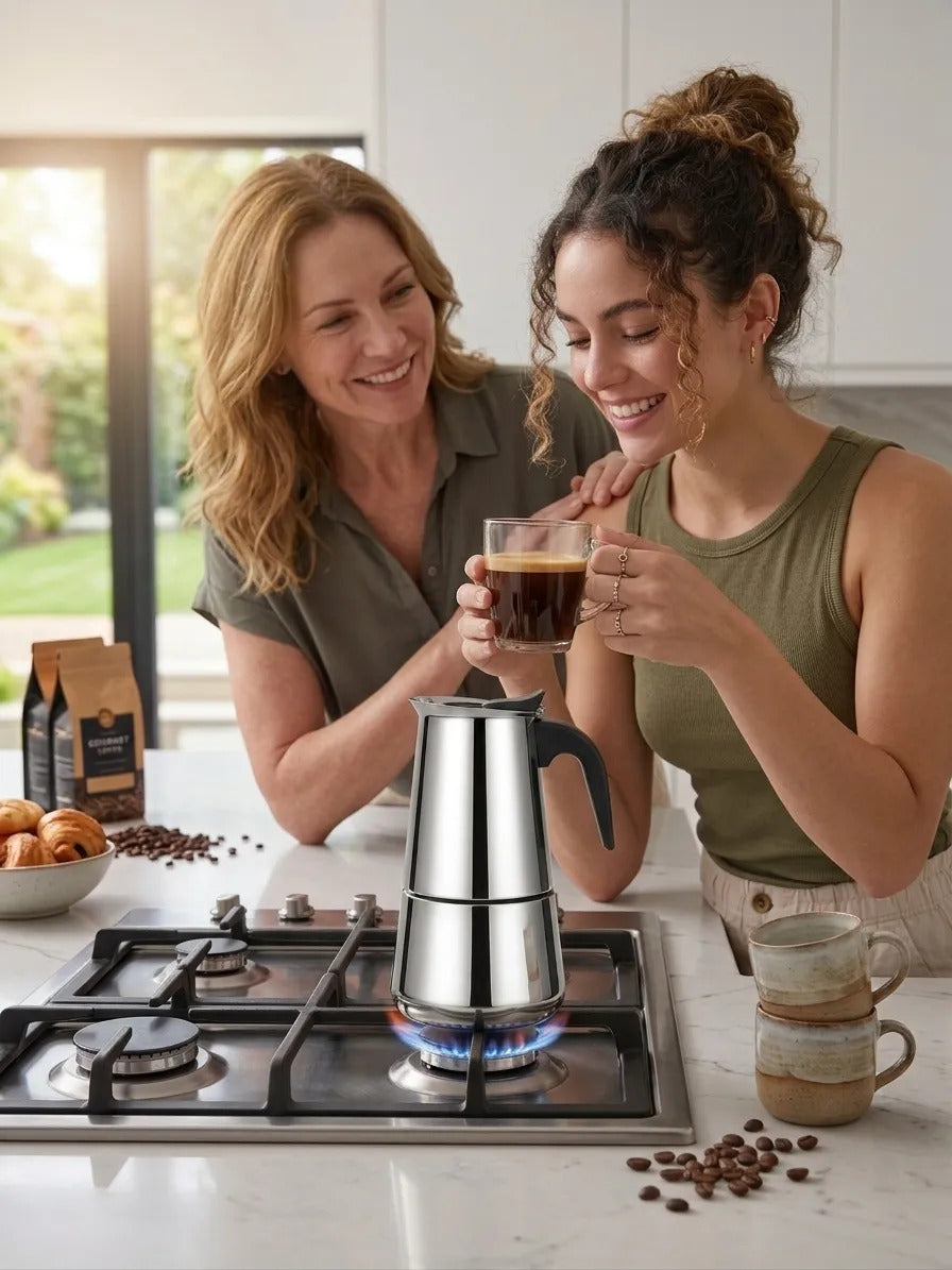 Bule de Café Cafeteira Italiana Moka em Aço Inox 450ml B-Top BP-6022