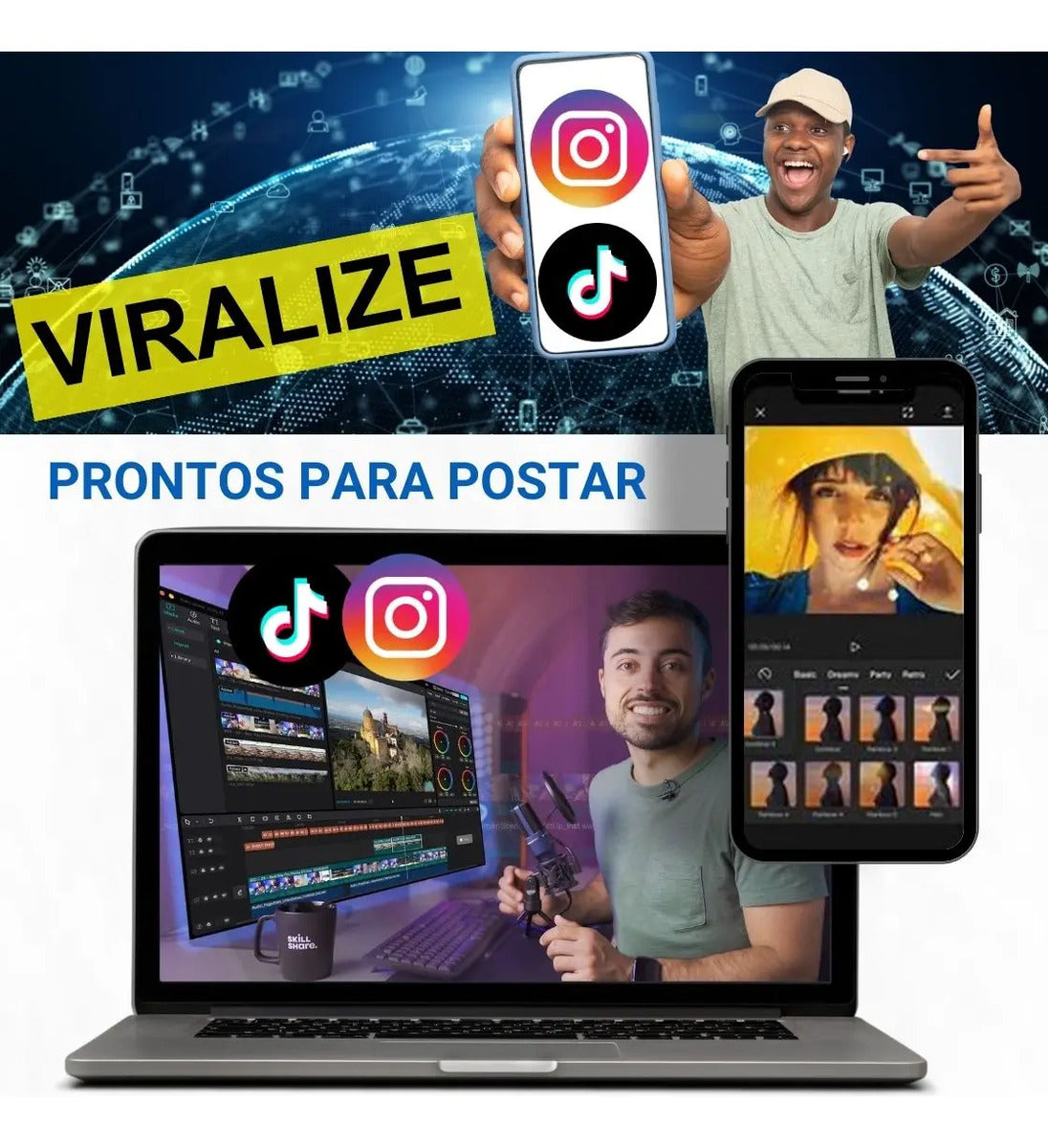 +20 Mil Vídeos Cortes Virais Para Tiktok + Brindes