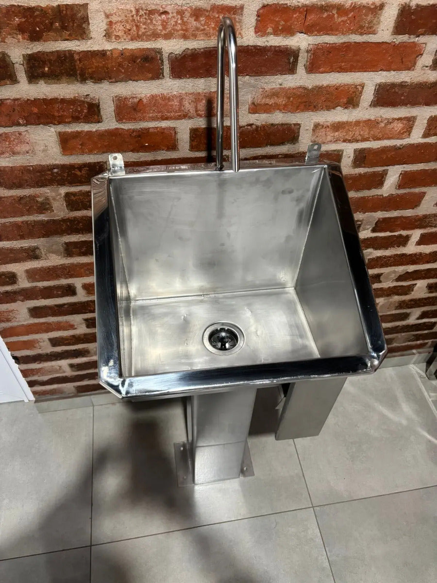 Lavador de Mãos Individual Inox 304 com Pedestal