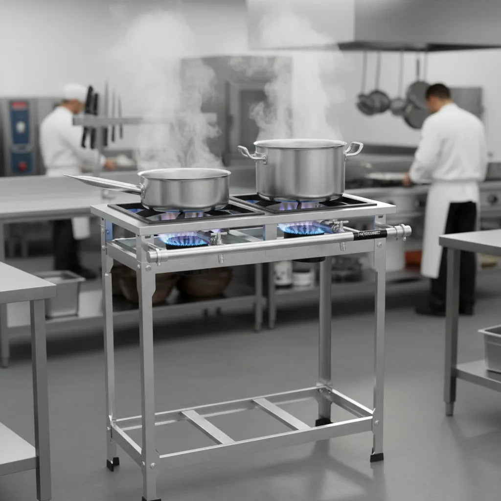 Fogão Industrial Inox 2 Bocas Perfil 5 2qs Baixa Pressão
