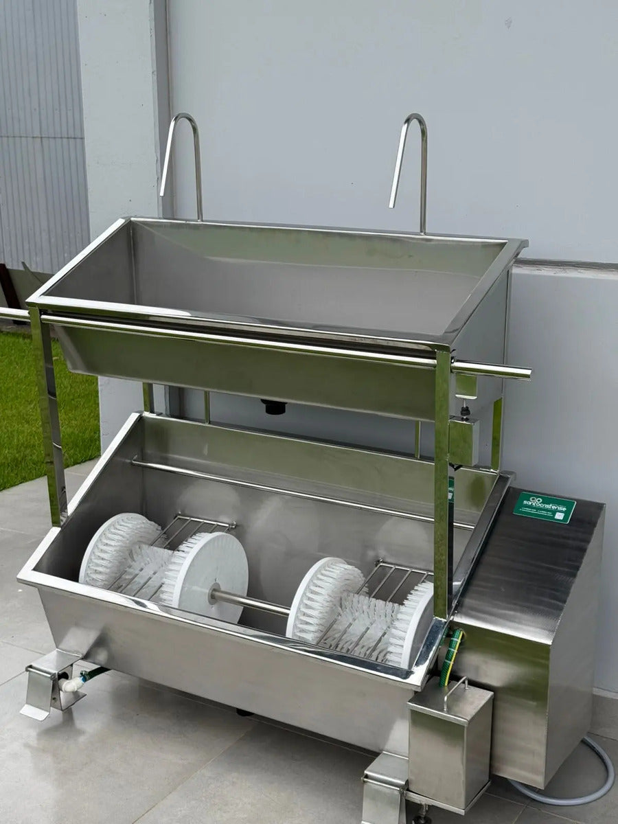 Lavador de Botas e Mãos Acoplado Automático Duplo Inox 304