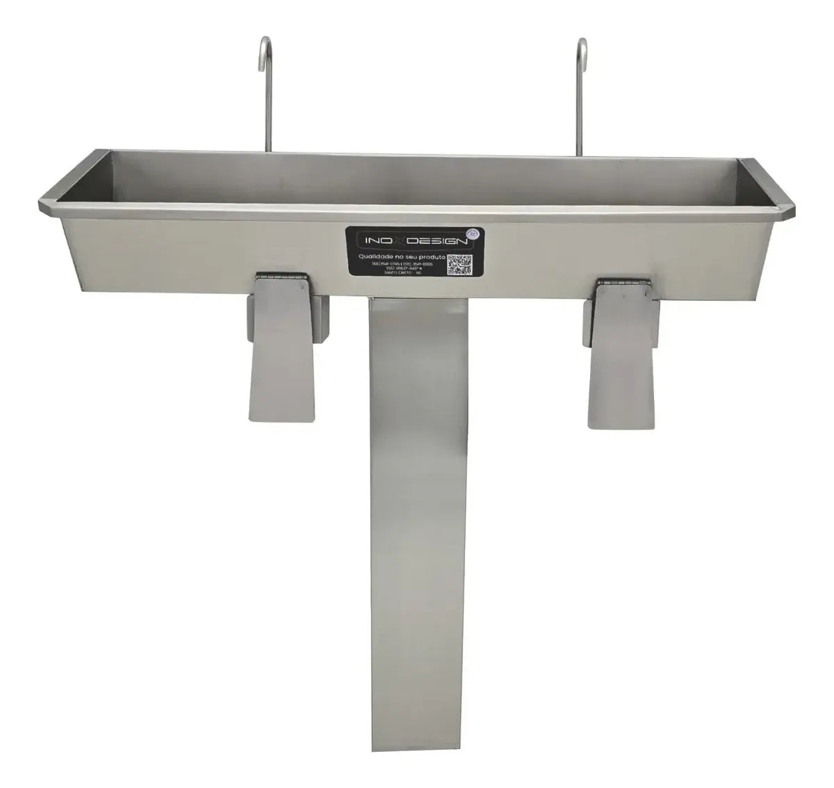 Lavador De Maos Duplo Com Pedestal E Acionamento - Inox