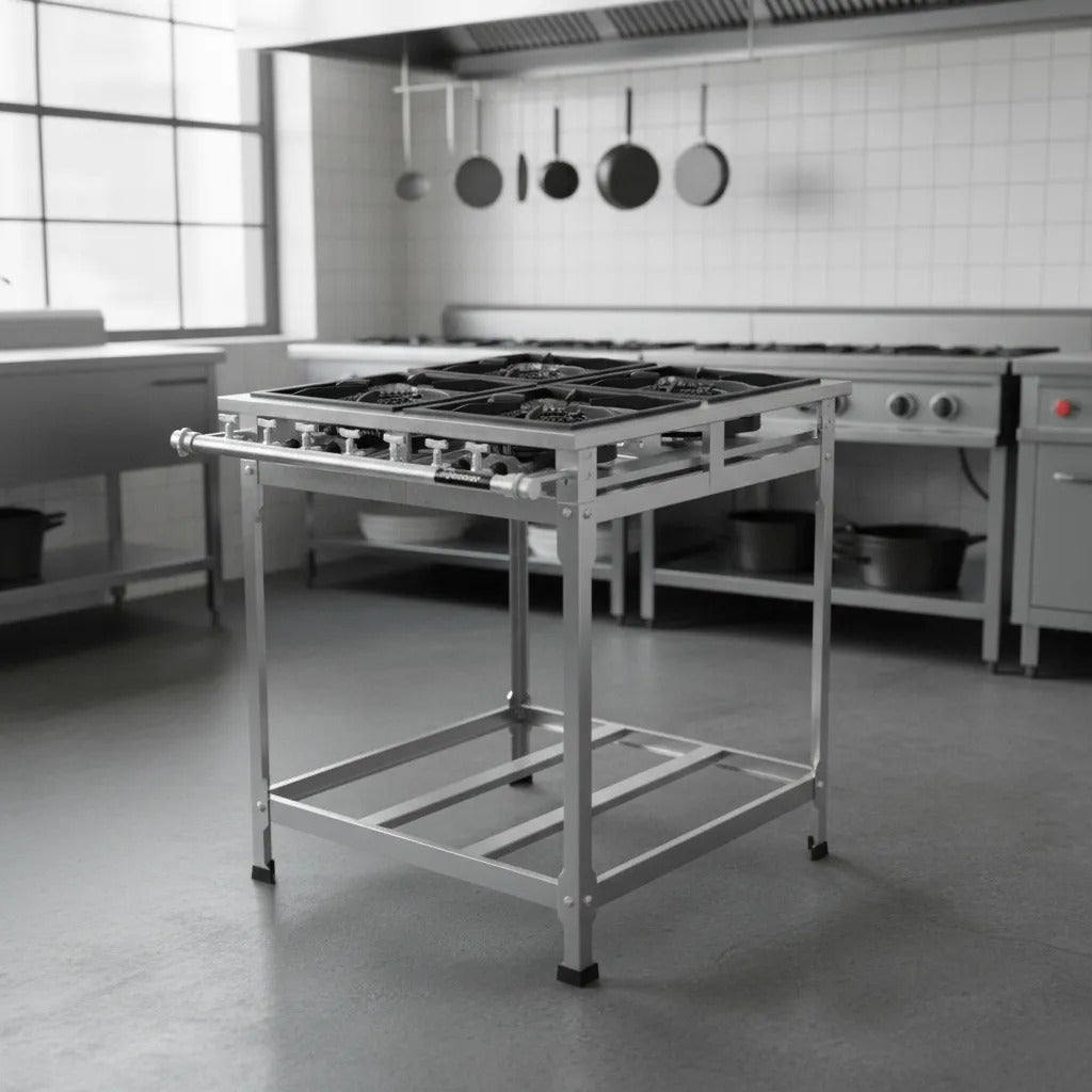 Fogão Industrial 4 Bocas Qd Baixa Pressão Perfil 7 Inox Fast