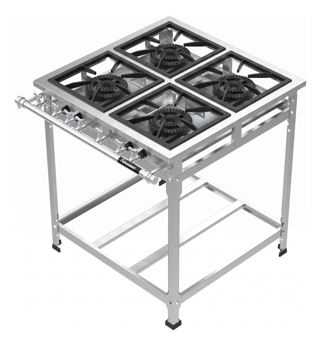Fogão Industrial 4 Bocas Qd Baixa Pressão Perfil 7 Inox Fast