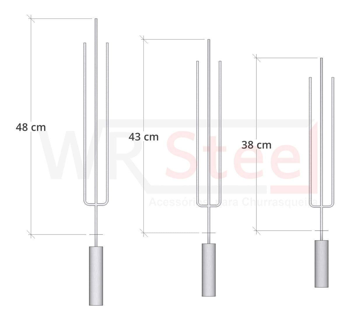 Espeto Espada Engrenagem De Grill Giratorio E Suporte Inox