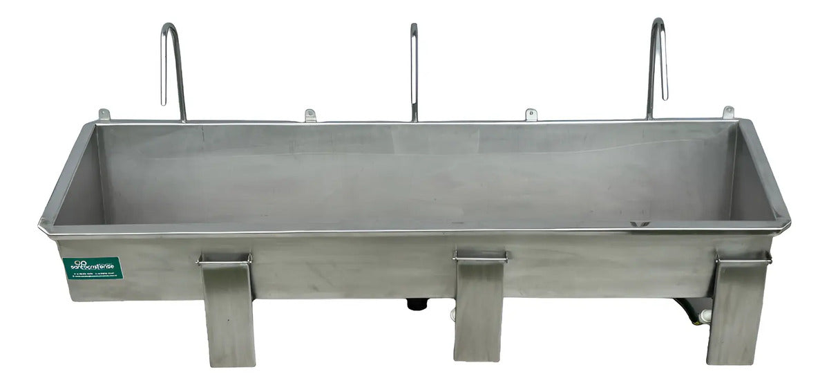 Pia De Assepsia 03 Posições, Lavador De Mãos Inox 304