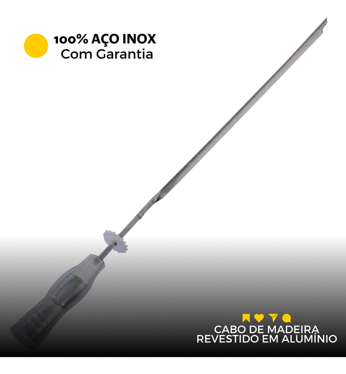 Espeto Espada Engrenagem De Grill Giratorio E Suporte Inox