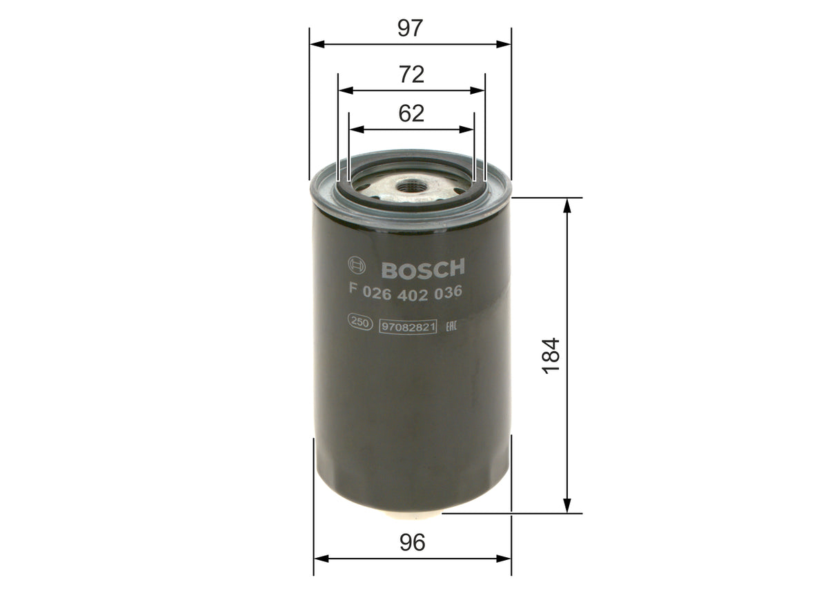 Filtro Box Combustível Bosch F026402036 Iveco Daily/Trakker/City Class/Eurotech/Wayclass