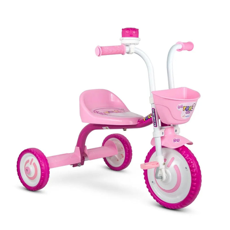 Triciclo Infantil De Alumínio Rosa Nathor You 3 Girl