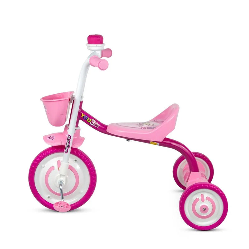 Triciclo Infantil De Alumínio Rosa Nathor You 3 Girl