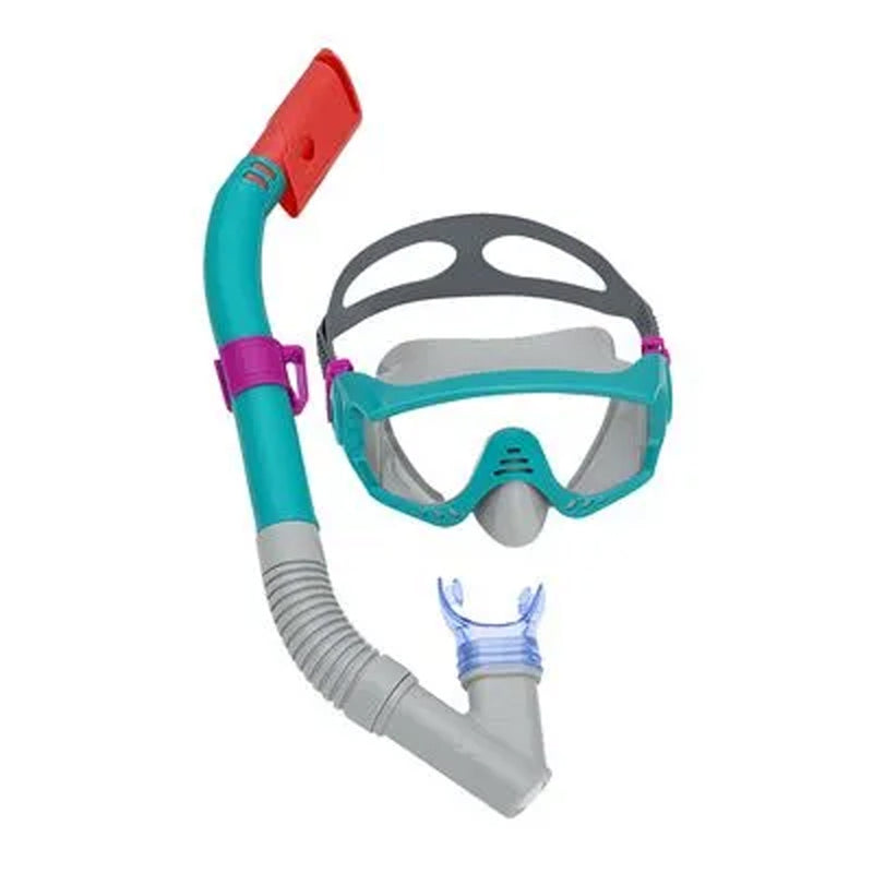 Kit Snorkel + Mascara + Pes De Pato Spark Wave Verde