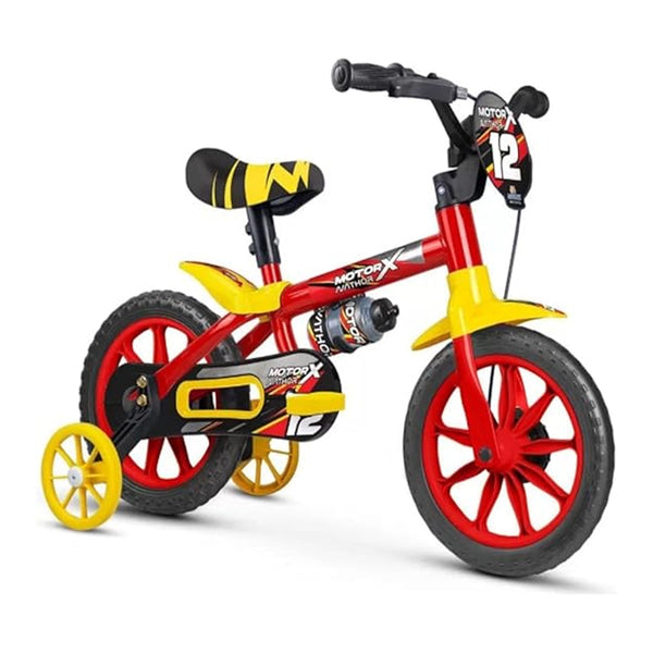 Bicicleta Infantil Aro 12 Nathor Motor X com Rodinhas