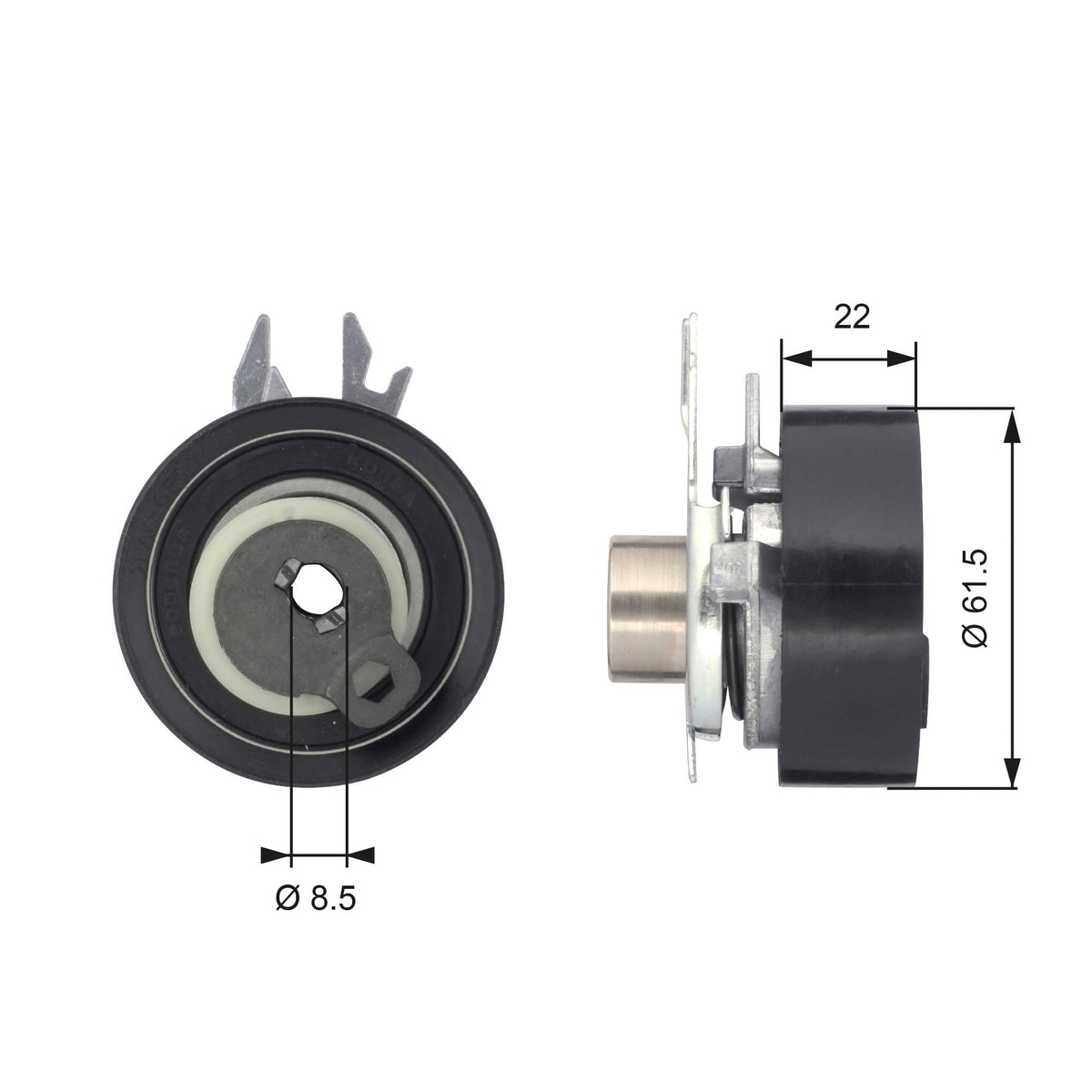 Tensionador Sincronizadora Gates T43061 VW Voyage/Fox/Crossfox/Gol/Kombi/Spacefox/Polo Sedan/Polo/Saveiro/Spacecross/Golf