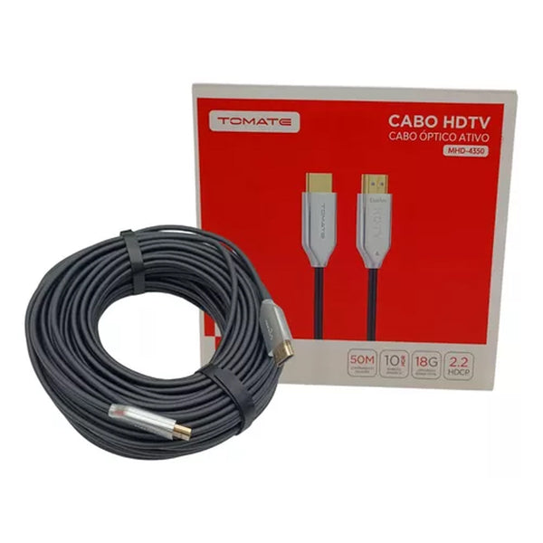 Cabo Hdmi 2.0 60hz Fibra Óptica 50 Metros 4k Alta Definição