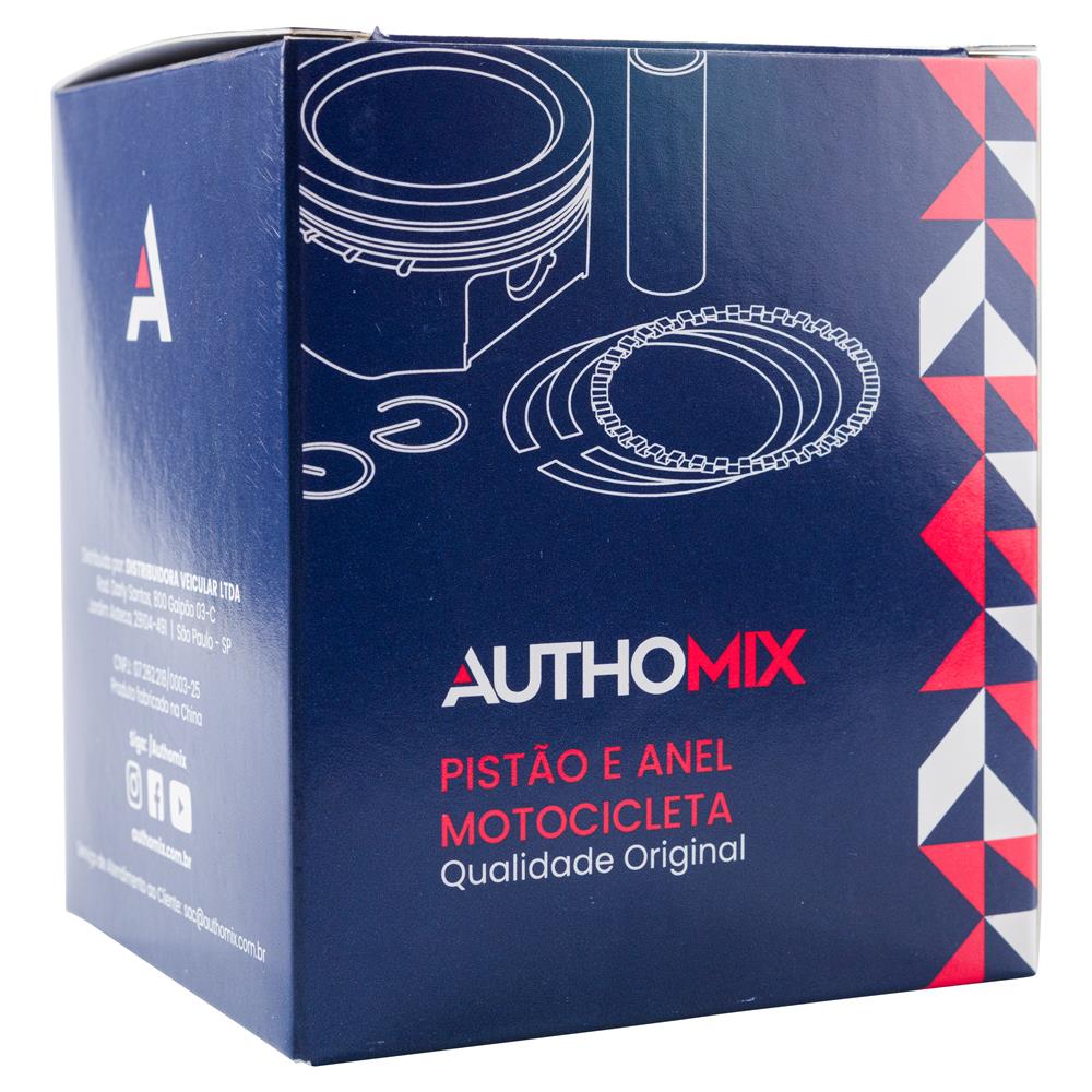Pistão e Anel Authomix PA79855-75 Honda Biz 110i/Pop 110i