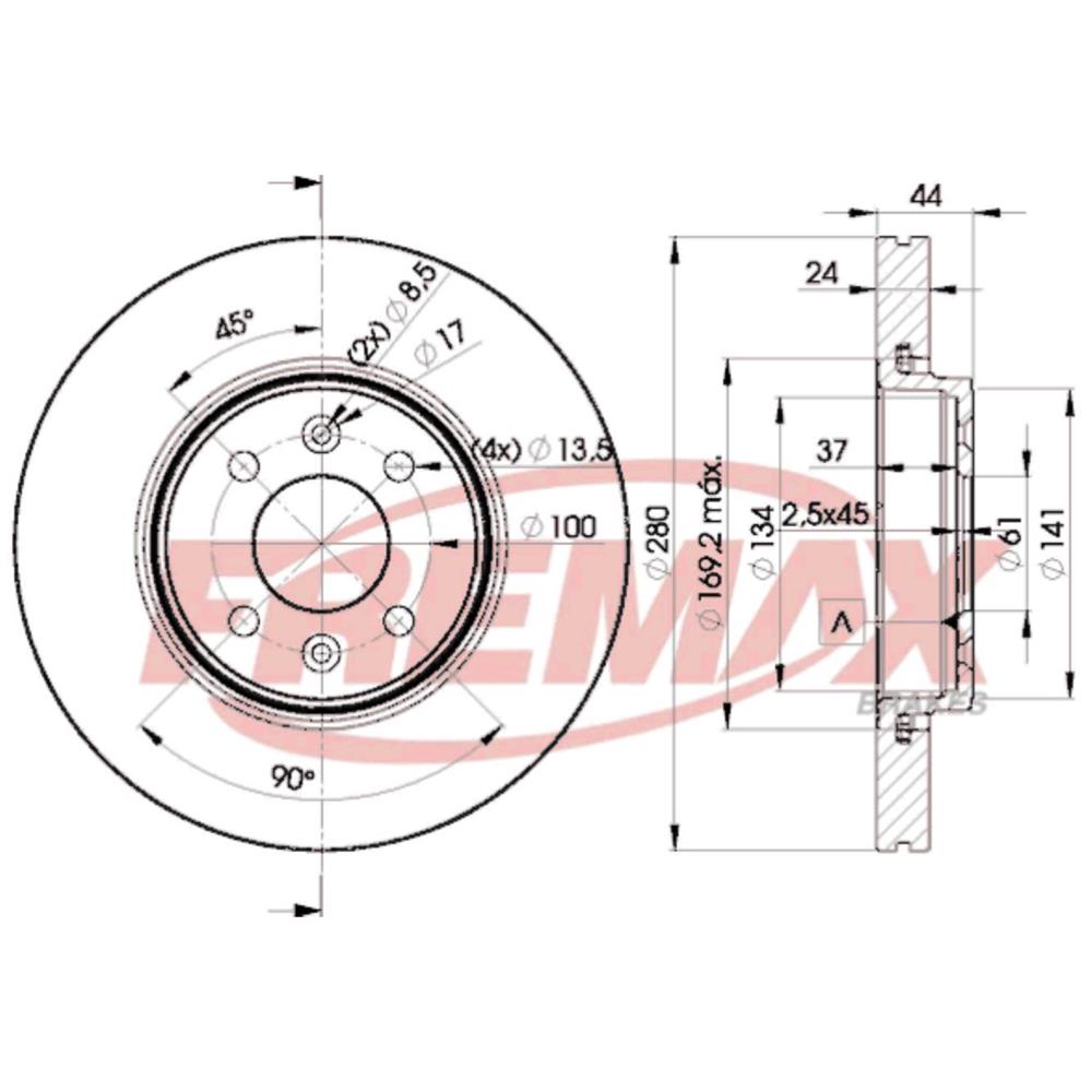 Disco de Freio Ventilado Dianteiro Fremax BD7829 Caixa com 2 Renault Megane/Sandero