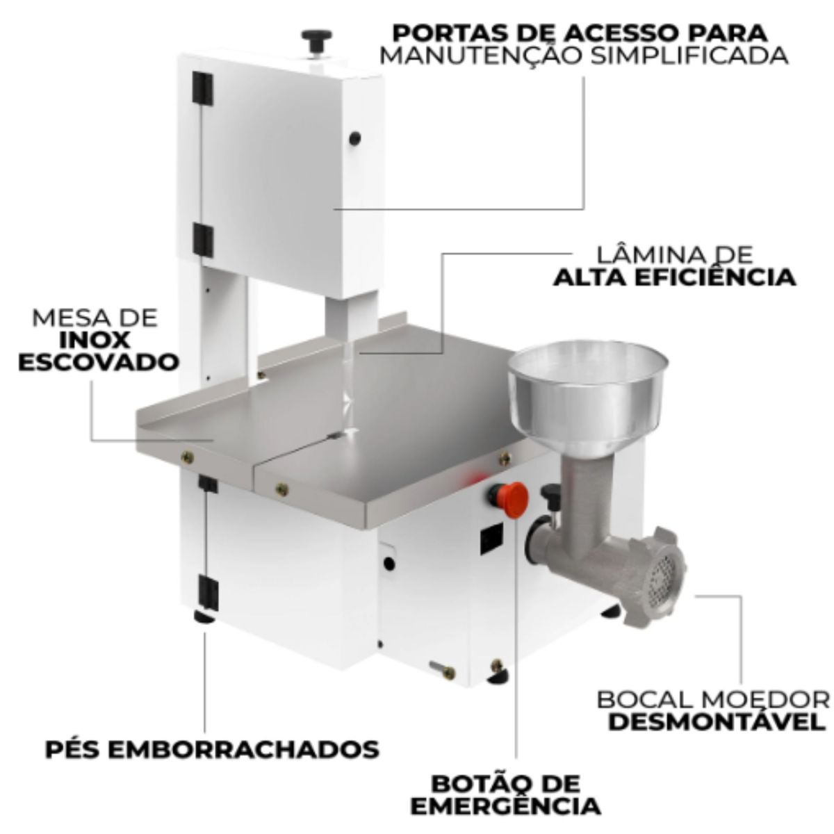 Serra Fita De Bancada 146cm 13cv Com Moedor