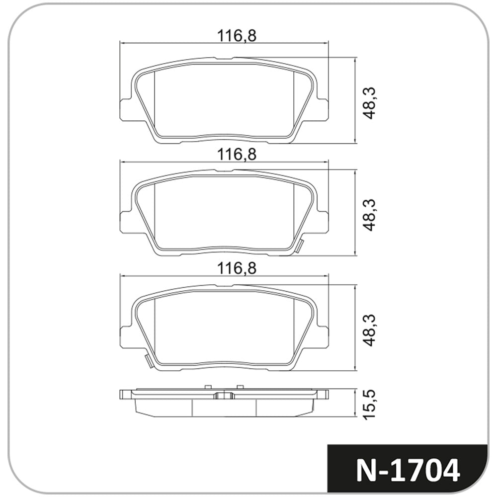 Pastilha de Freio Cobreq N-1704 Hyundai Santa FÉ, Kia Sorento/Carnival/Mohave, Genesis Equus