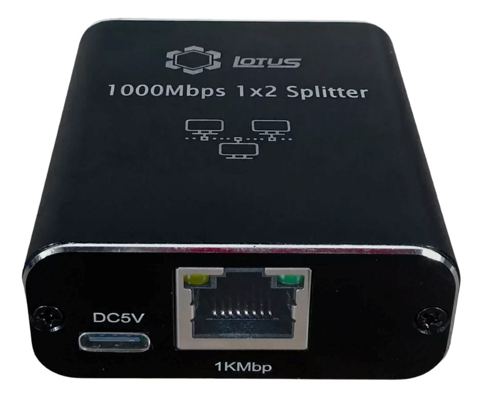 Adaptador Divisor de Rede RJ45 2 Portas 100/1000Mbps Gigabit Lotus LT-L102