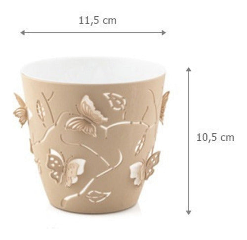 Vaso Decorativo Cachepot  Borboletas Em 3d - 4uni