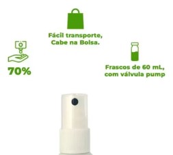 Álcool Isopropílico 70% 60ml para Limpeza de Eletrônicos Implastec PAIP70EXP