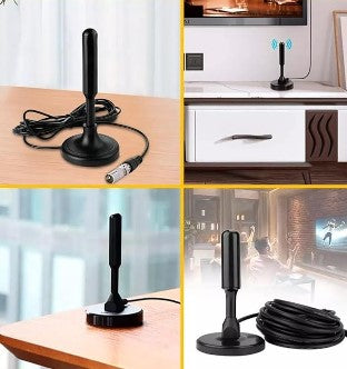 Antena Digital Interna e Externa com Cabo de 5m Lelong LE-3094-12