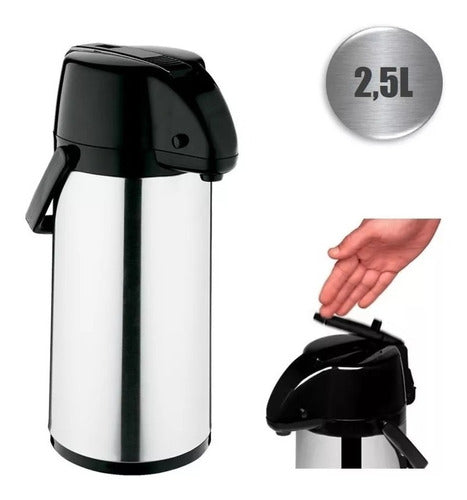 Garrafa Térmica Inox 2,5 Litros Exclusiva Café Soprano