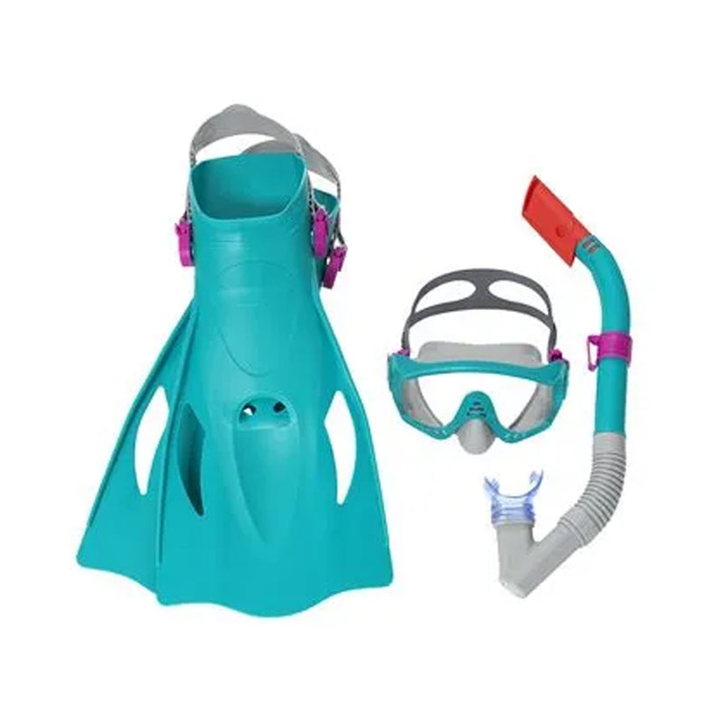 Kit Snorkel + Mascara + Pes De Pato Spark Wave Verde