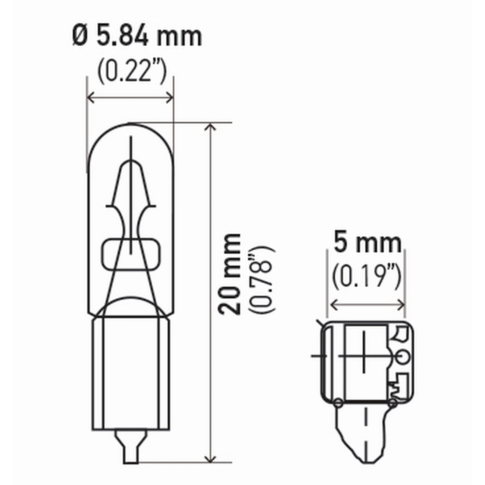 Lâmpada T1.5 12v 1.2w W2x4.6d Hella 2721 Caixa com 10 Universal Ônibus/Caminhões/Máquinas Agrícolas/Automovéis e Utilitários Leves/Motos