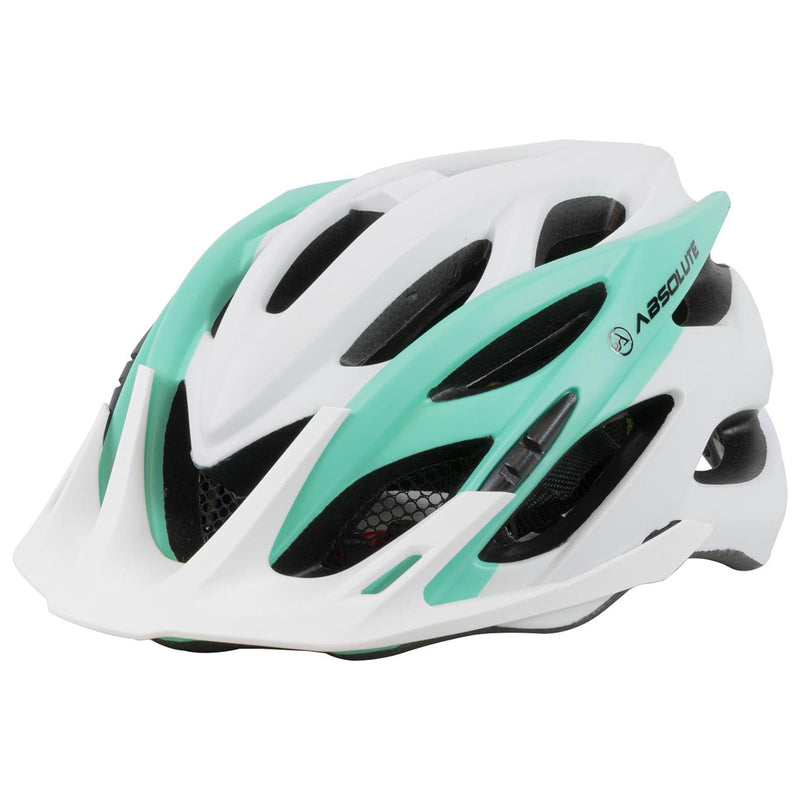 Capacete Absolute Luna Branco/Verde Tamanho M com Entrada Ar