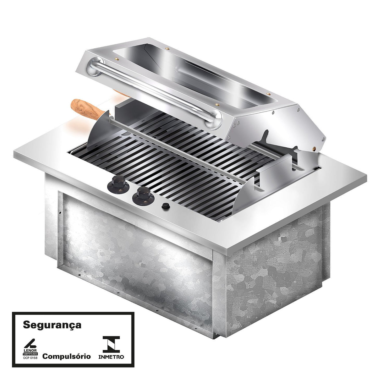 Churrasqueira Cooktop Elétrica de Embutir Saro CHE Inox 304 3.000 W