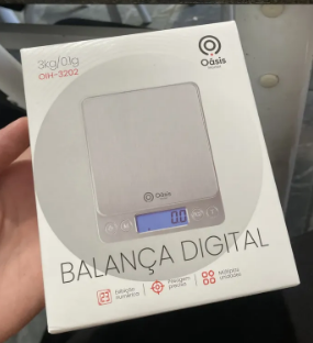 Balança Digital de Cozinha até 3kg Oasis OIH-3202