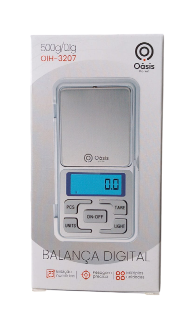 Balança Digital de Precisão até 200g com Plataforma em Aço Inox Oasis OIH-3207
