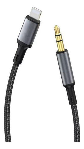 Cabo P2 Auxiliar Áudio Para iPhone Lightning 3.5mm Alumínio