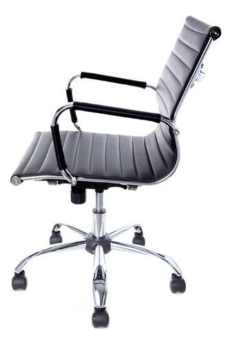 Cadeira Presidente Charles Eames Em Couro Preto Ergonomica