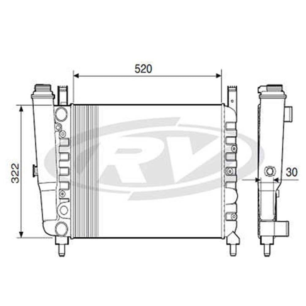 Radiador Água Visconde 12204 Fiat Uno/Prêmio/Fiorino