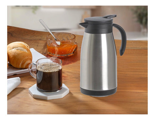 Bule Inox Elegance Garrafa Térmica Para Chá Café Água 1litro