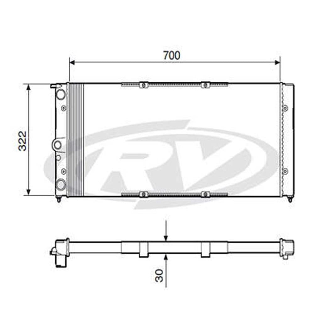Radiador Água Visconde 12502 VW Santana/Quantum, Ford Royale/Versailles