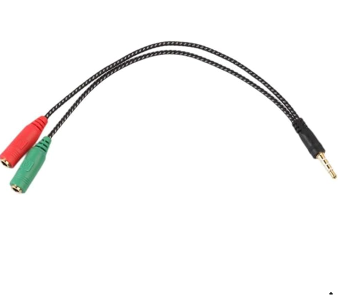 Cabo Adaptador de Áudio P3 Fêmea para 2 P2 Machos Fone e Microfone Knup KP-HM040