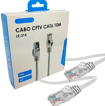 Cabo de Rede CFTV Cat6 10 Metros Conector RJ45 Banhado a Ouro It-Blue LE-314
