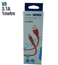 Cabo de Dados Turbo USB para V8 1m 3.1A Carregamento Rápido It-Blue LE-858V