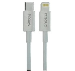 Cabo de Dados Type-C para iPhone Lightning 2m 30W Carregamento Rápido A'Gold CB-104